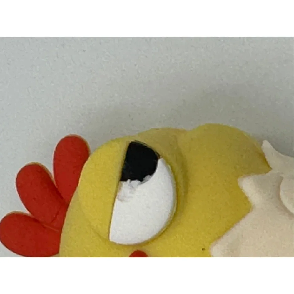 Kawaii Yellow Hatching Chick‎ Squeeze Pop Eye Keychain Gold Tone Bag Charm